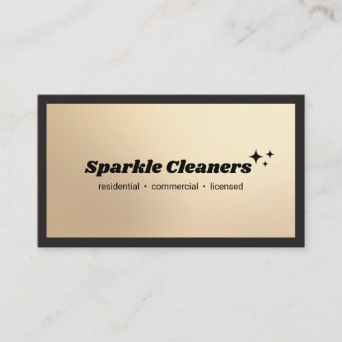 Gold Housekeeping Service Stars Business Card