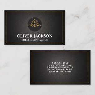 Gold Houses Construction Real Estate Business Card