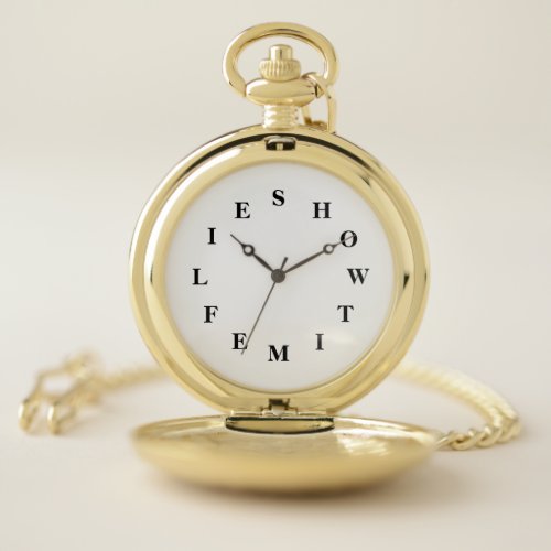 Gold How Time Flies Pocket Watch by Janz