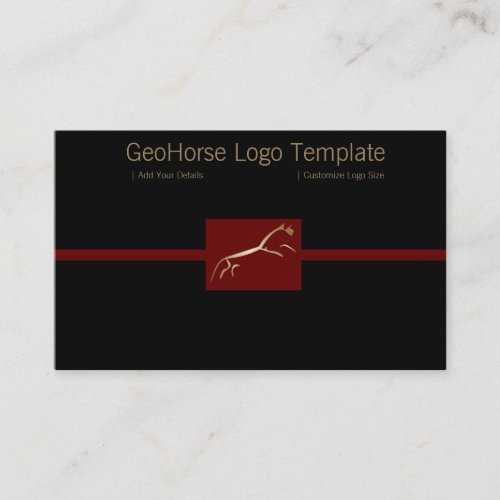 Gold Huffington Geoglyph Horse Logo Business Card