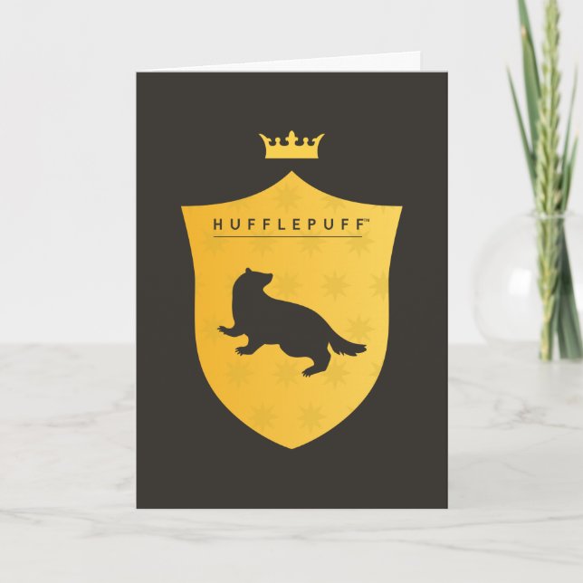 Gold HUFFLEPUFF™ Crowned Crest Card (Front)