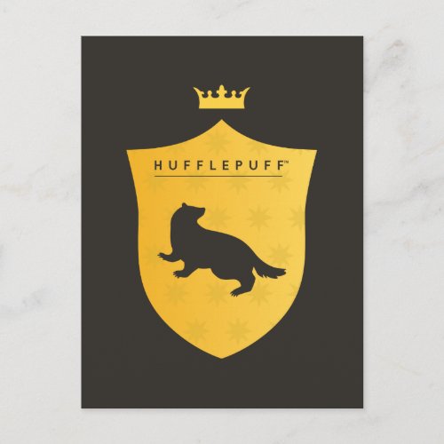 Gold HUFFLEPUFF Crowned Crest Invitation Postcard