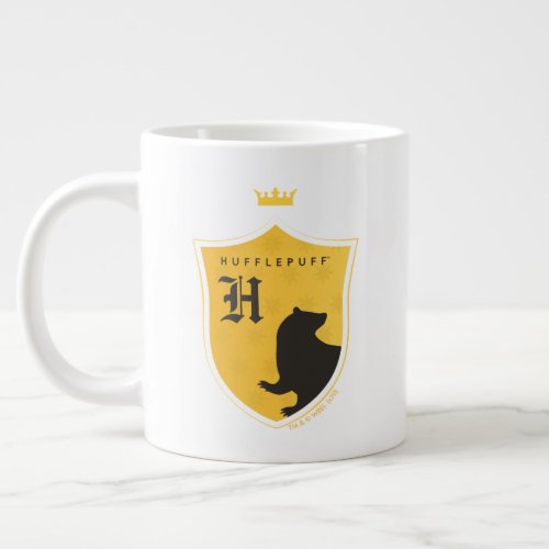Gold HUFFLEPUFFâ Outlined Crowned Crest Giant Coffee Mug
