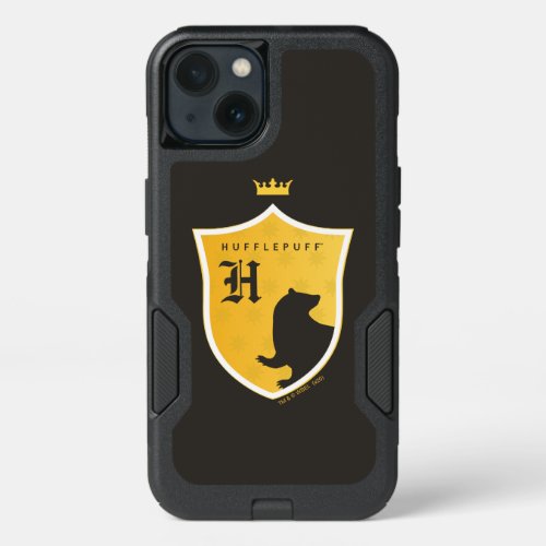 Gold HUFFLEPUFF Outlined Crowned Crest iPhone 13 Case