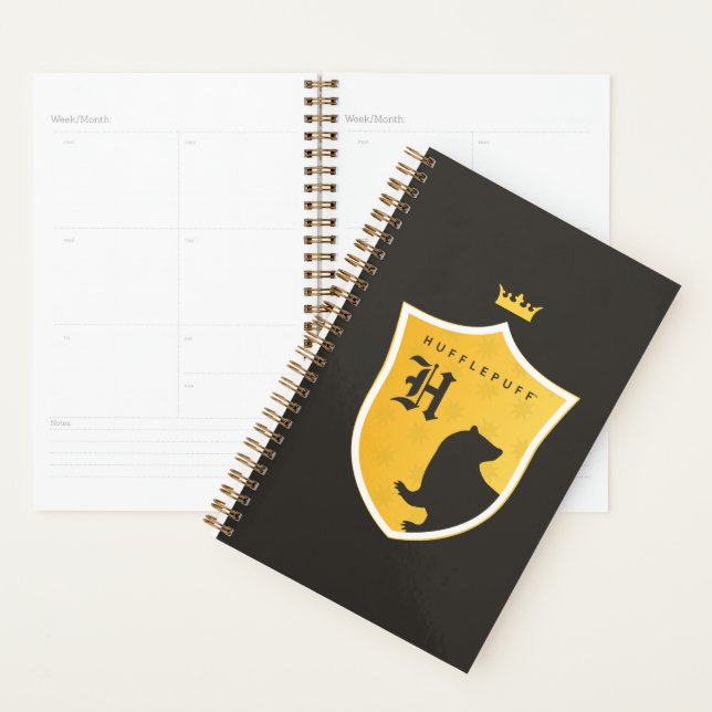 Gold HUFFLEPUFF™ Outlined Crowned Crest Planner (Display)