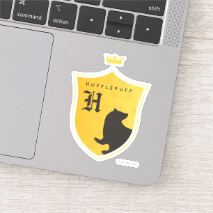 Gold HUFFLEPUFF™ Outlined Crowned Crest Sticker