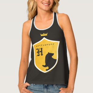 Gold HUFFLEPUFF™ Outlined Crowned Crest Tank Top