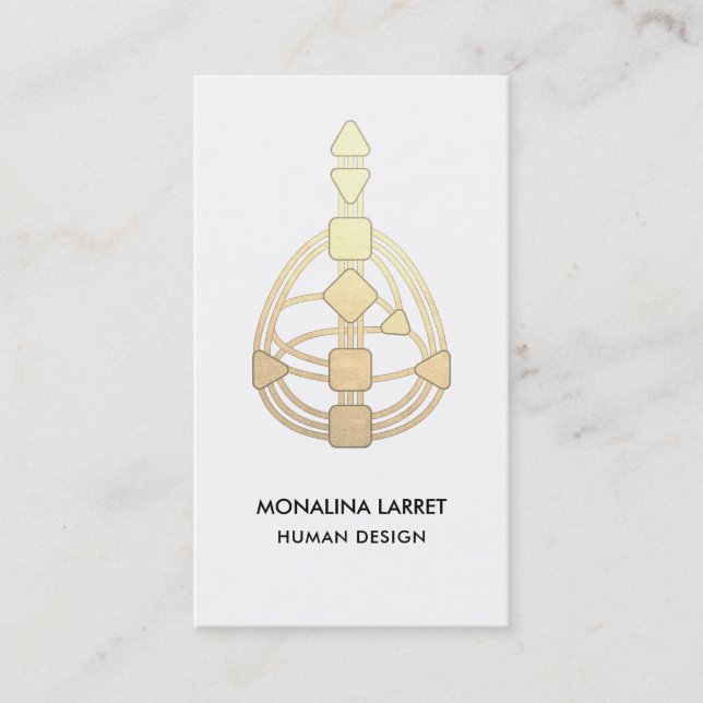 Gold Human Design Body Graph Business Card (Front)