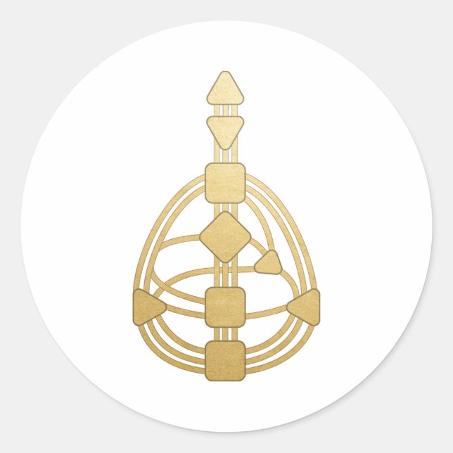 Gold Human Design Body Graph  Classic Round Sticker (Front)