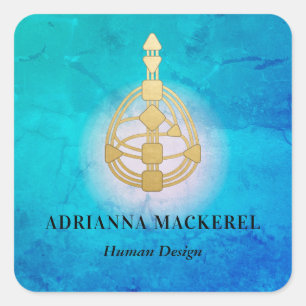 Gold Human Design Body Graph Square Sticker