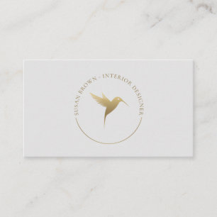 Gold Humming Bird Logo Business Card