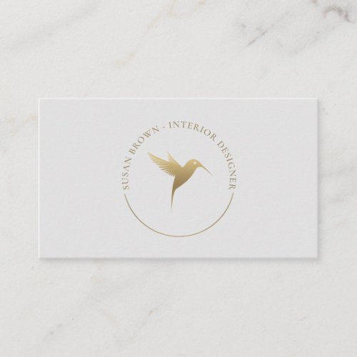 Gold Humming Bird Logo Business Card