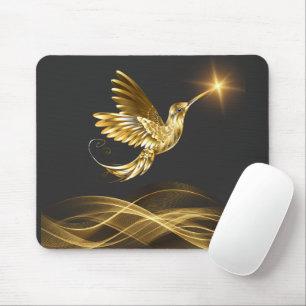 Gold Hummingbird Mouse Pad