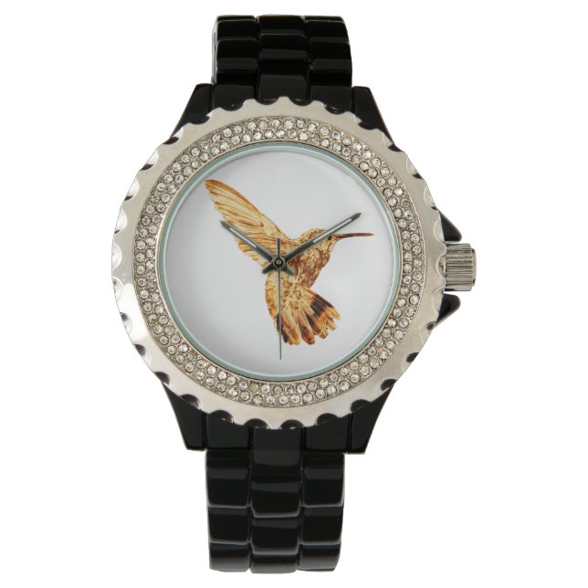 Gold hummingbird women's watch (Front)