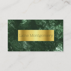 Gold & Hunter Green Classic Marbled Business Card