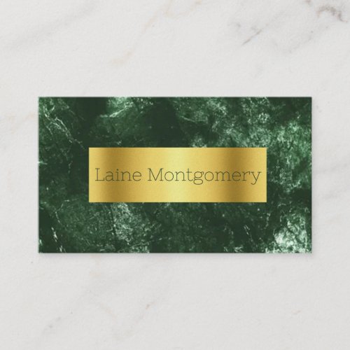 Gold  Hunter Green Classic Marbled Business Card