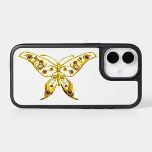 GOLD HYPER BUTTERFLY JEWEL WITH GEMSTONES White iPhone 17 Case