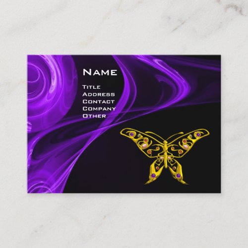 GOLD HYPER BUTTERFLY Purple Ultra Violet Black Business Card