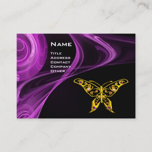 GOLD HYPER BUTTERFLY Purple Ultra Violet Black Business Card