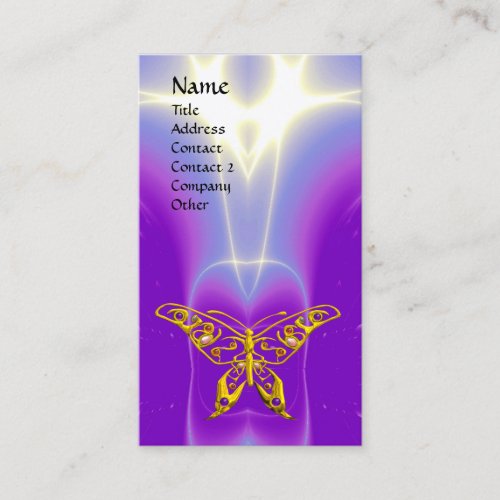 GOLD HYPER BUTTERFLY PurpleUltra Violet Lights Business Card