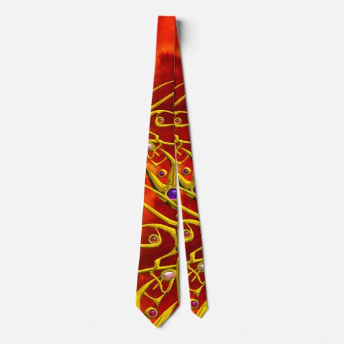 GOLD HYPER BUTTERFLY WING WITH GEM STONESRed Tie