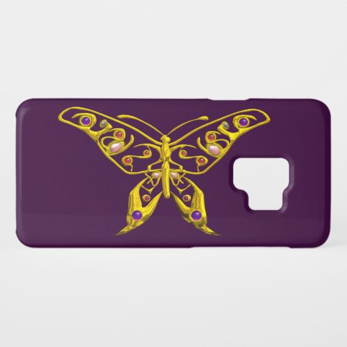 GOLD HYPER BUTTERFLY WITH GEMSTONES Purple Case_Mate Samsung Galaxy S9 Case