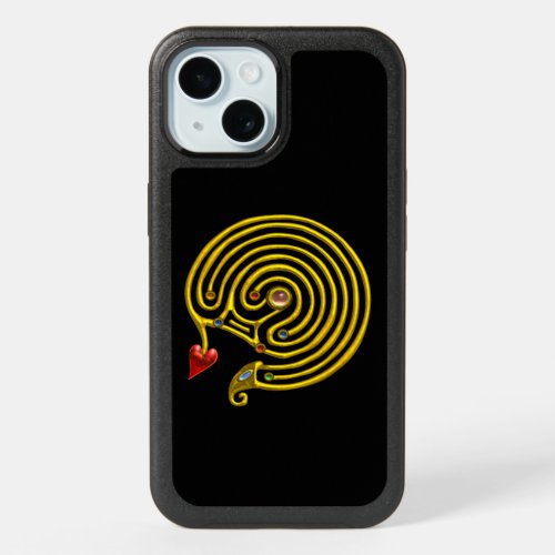 GOLD HYPER LABYRINTH  Black iPhone 15 Case