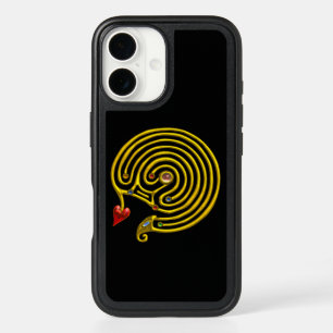 GOLD HYPER LABYRINTH  Black iPhone 16 Case