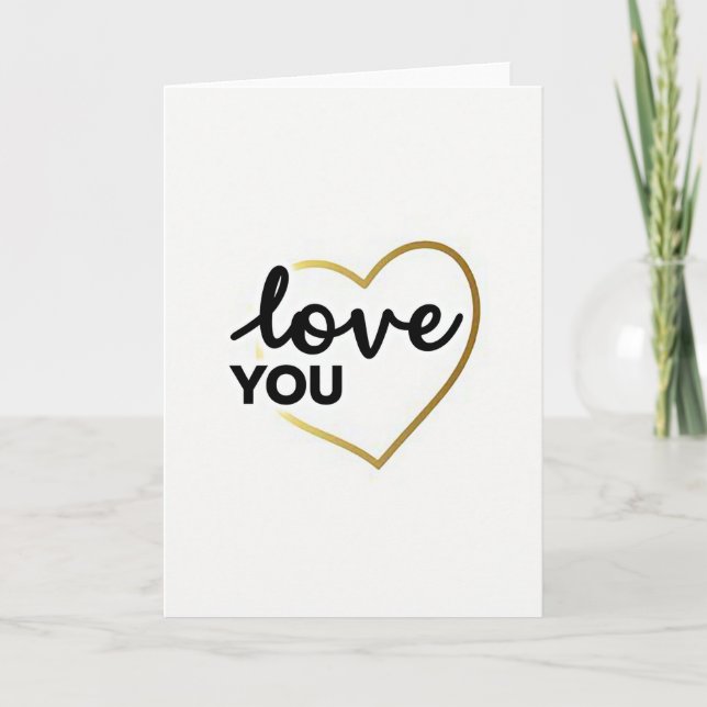 Gold I Love You Card (Front)