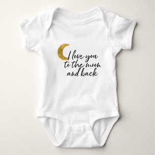 Gold I love you to the moon Baby Bodysuit