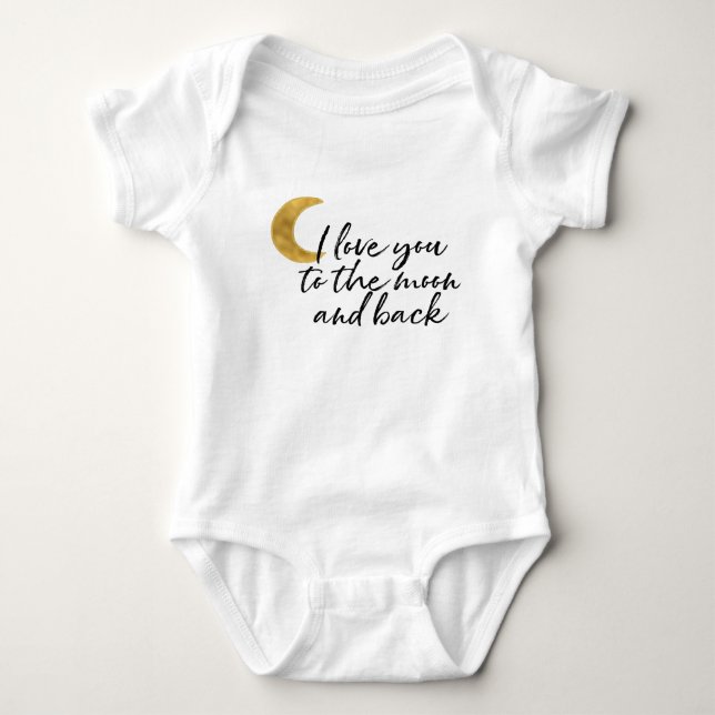 Gold I love you to the moon Baby Bodysuit (Front)
