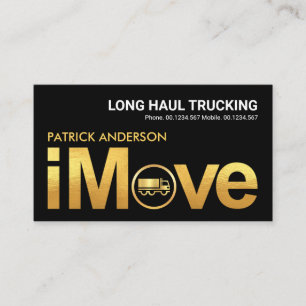 Gold "I Move" Signage Truck Logo Home Mover Business Card