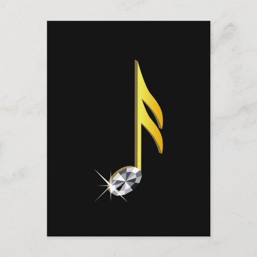 Gold Icon of a Musical Note 116 Postcard