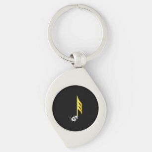 Gold Icon of a Musical Note 1/32 Keychain
