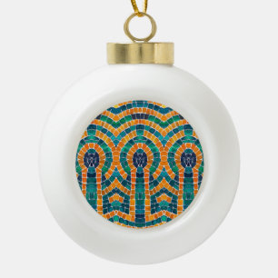 GOLD ICONS MOSAIC Ceramic Ball Ornament