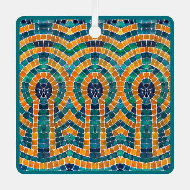 GOLD ICONS MOSAIC Metal Square Ornament (Front)