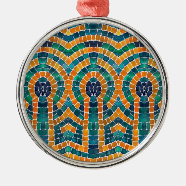 GOLD ICONS MOSAIC Premium Round Ornament (Front)