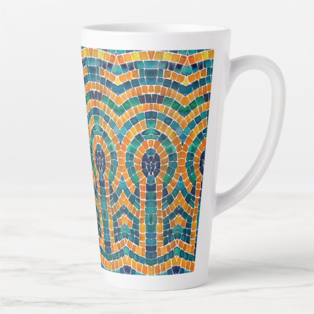 GOLD ICONS MOSAIC Tall Latte Mug (Right)