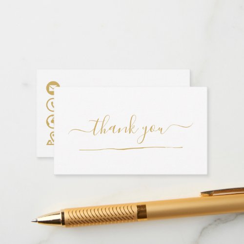 Gold icons thank you enclosure card