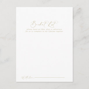 Gold Idyllic Calligraphy Wedding Bucket List Cards