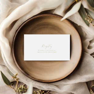 Gold Idyllic Calligraphy Wedding Gift Registry Enclosure Card