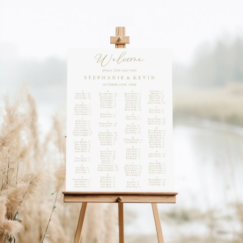 Gold Idyllic Stylish Alphabetical Seating Chart