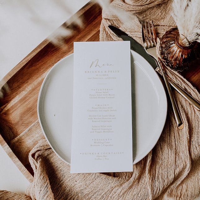 Gold Idyllic Stylish Calligraphy Dinner Menu (Creator Uploaded)