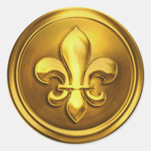 Gold II Fleur de Lis Envelope Seal Embossed Look