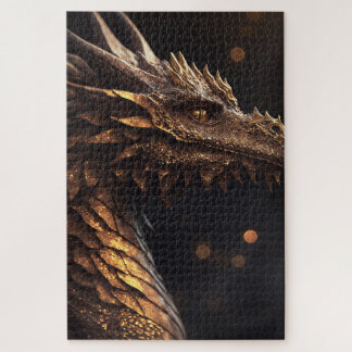 Gold Illuminated Dragon Jigsaw Puzzle