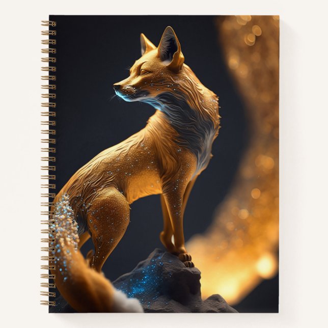 Gold Illuminated Fox Notebook (Front)