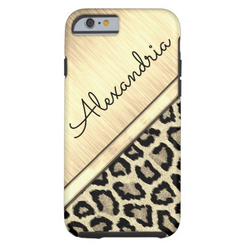 Gold  Illuminating Leopard Print Tough iPhone 6 Case