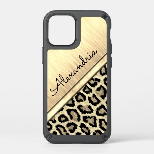 Gold  Illuminating Leopard Print Speck iPhone 12 Mini Case