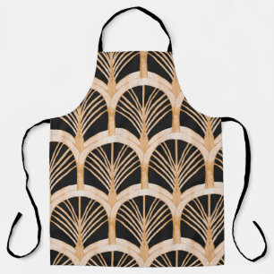Gold imitation: watercolor art deco. apron