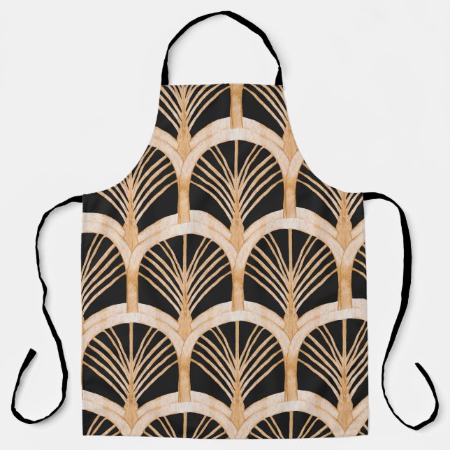 Gold imitation: watercolor art deco. apron (Front)